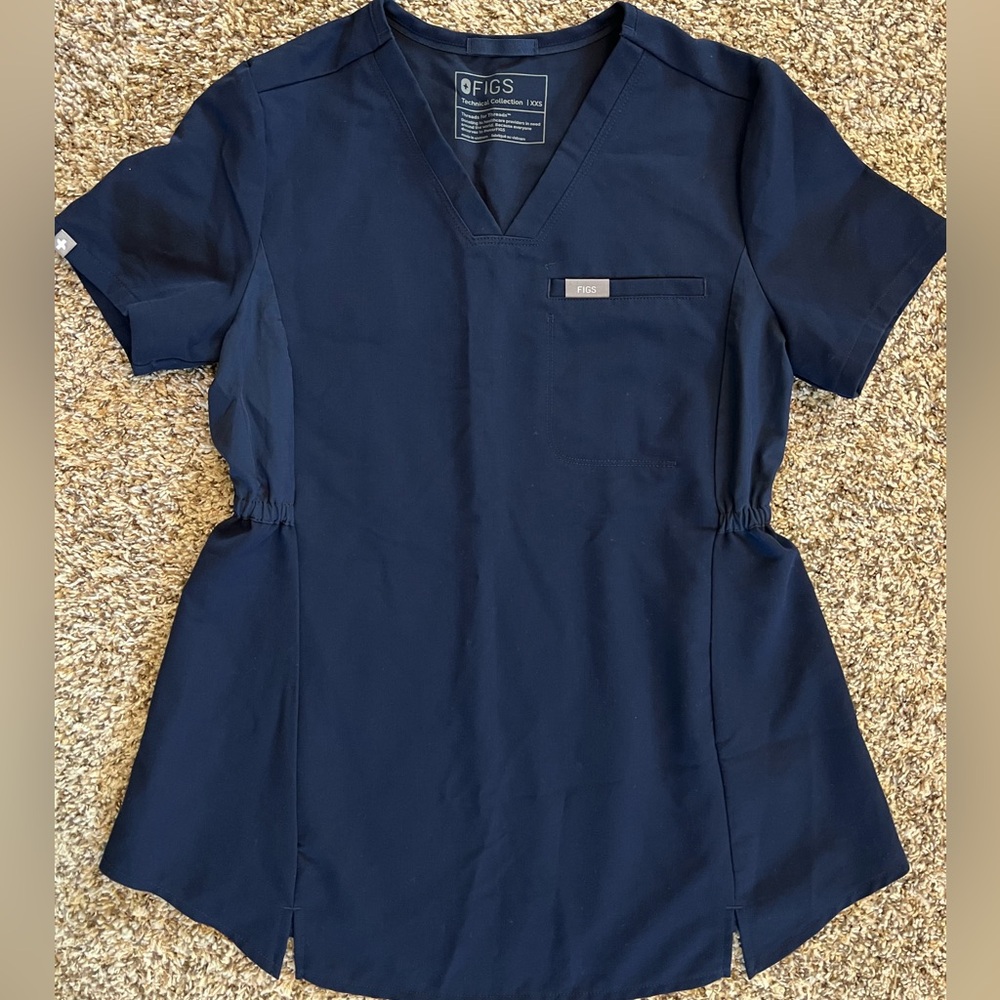 Figs Navy Maternity Scrub Top Technically Collection xxs